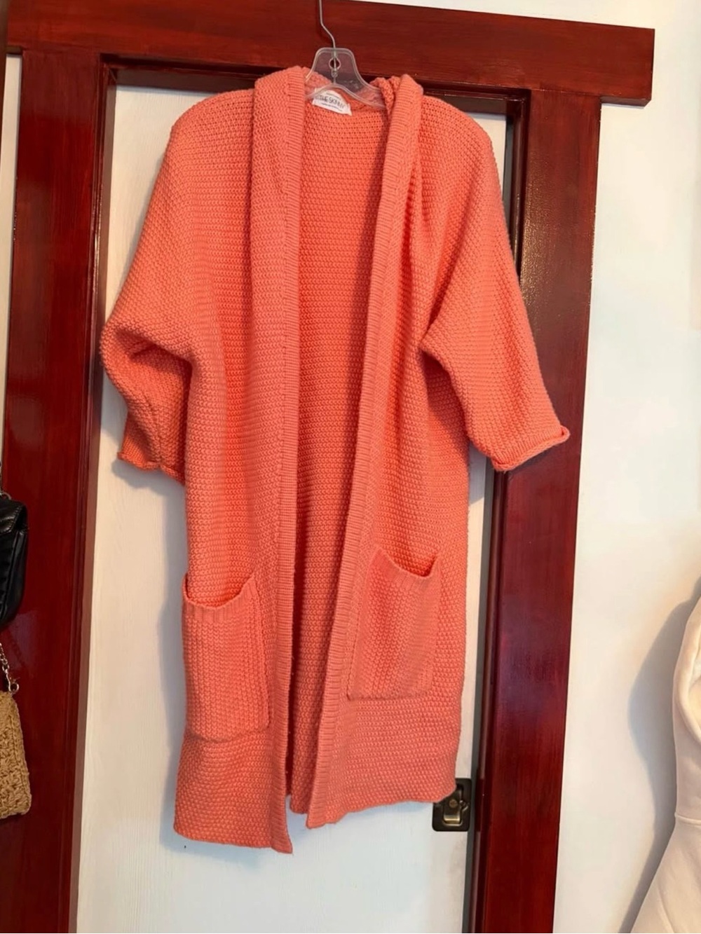 The skinny X birds papaya - the Erin cardigan